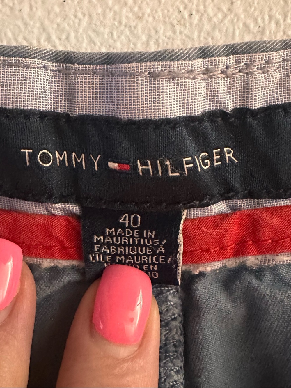 Tommy Hilfiger Navy Label Shorts with Red Accent